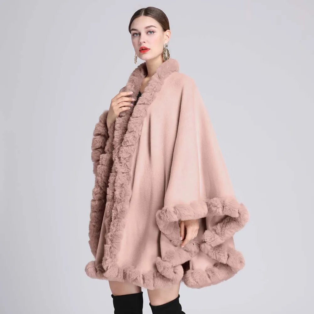 เสื้อคลุมขนเฟอร์เทียมสไตล์หรูหราสำหรับผู้หญิง ฤดูหนาว เสื้อคลุมหนา อุ่นสบาย แฟชั่นเสื้อคลุมยาวแบบหลวม