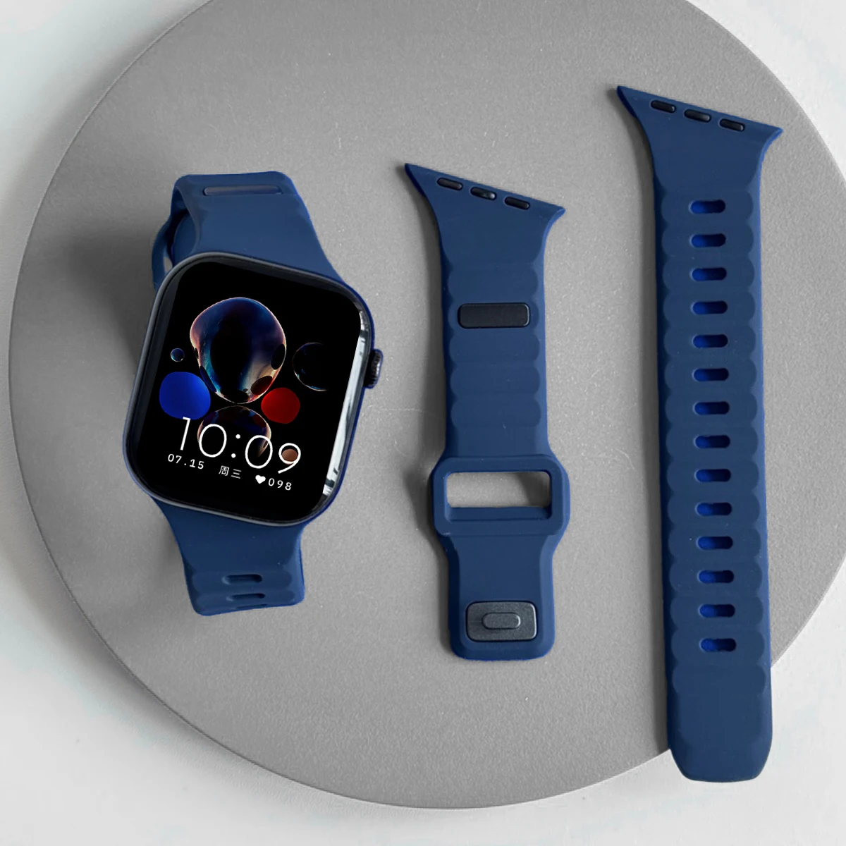 Silikon-Sportarmband für Apple Watch Ultra 3/2 49mm 42 44 38 40 41mm Zweifarbiges Verstellbares Armband für iWatch S11 10 9 8 7 6 SE3