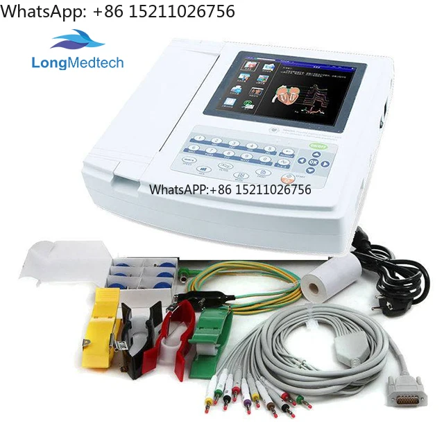 Electrocardiógrafo Portátil ECG1200G de 12 Derivaciones, Máquina de EKG Multi-idioma, Electrocardiograma de 12 Canales