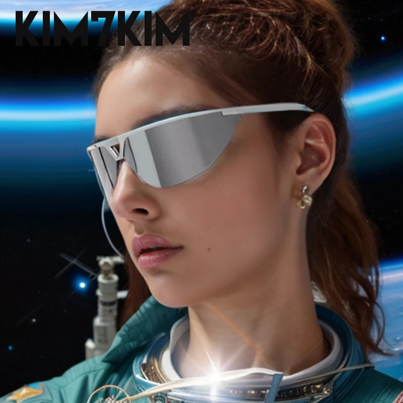 

Punk Sports Windproof Sunglasses Men Women 2024 Luxury Brand Y2K Vintage Metal Frame Goggles For Male Semi-Rimless Eyewear UV400