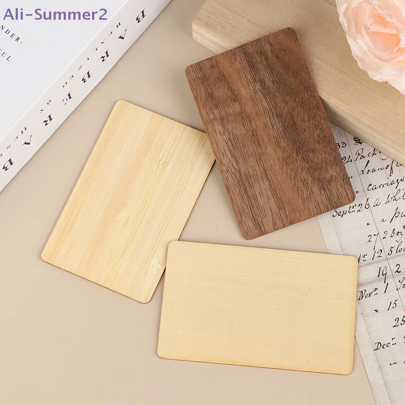 {Summer2} Wooden Blank NFC Card 13.56MHZ RFID Tag 504Bytes 215Ntag Chip Membership Contactless Social Recognition Lasercard