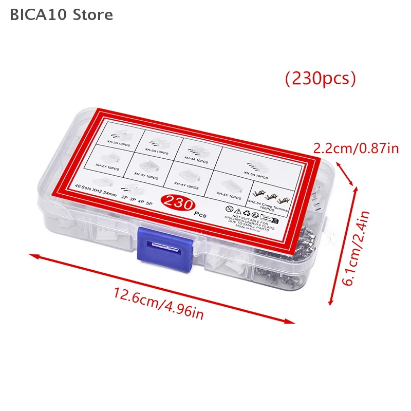 طقم طرفي محاصر مكون من 230 قطعة مع XH2.54 PH2.0 2p 3p 4p 5 Pin 2.54mm 2.0mm موصلات ومحولات JST للأسلاك #6