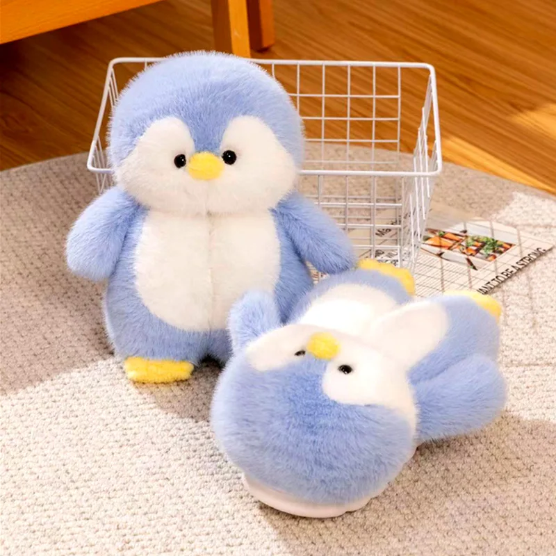 Lovely cartoon penguin slippers woman home keep warm shoes winter womens animal fur slides fluffy indoor slipper lady room scuff
