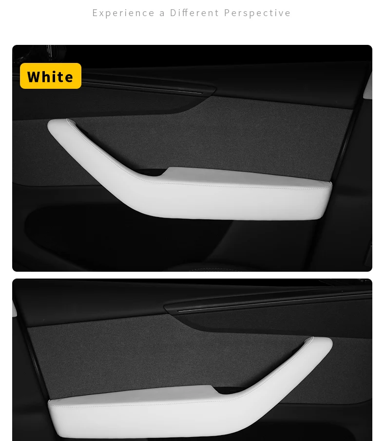 Originalfarbene Leder- und ABS-Türgriffschutzhülle für den Innenraum – Zubehör für Tesla Model 3 / Model Y / Model YL – Detail 13