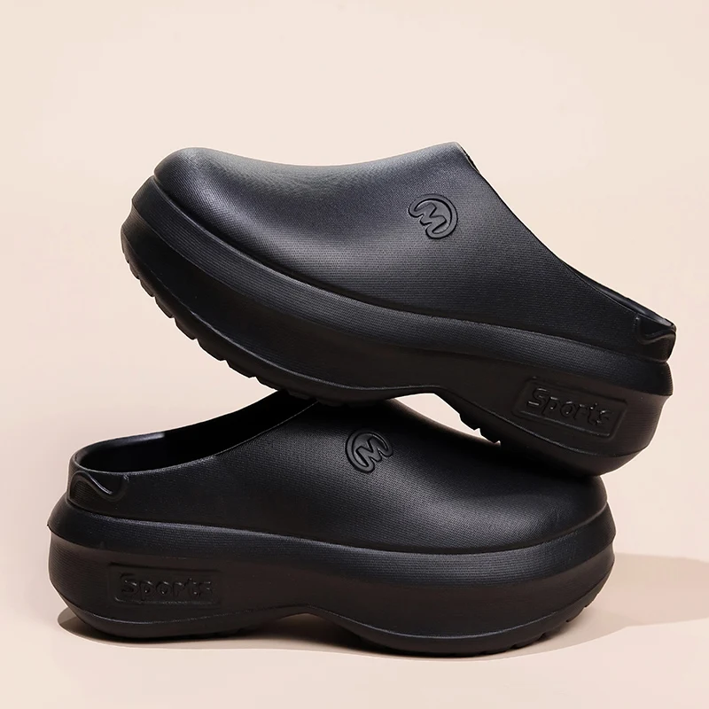 Baotou slippers women\'s summer new fashionable outdoor thick soled beach shoes indoor anti slip EVA lightweight half slippers