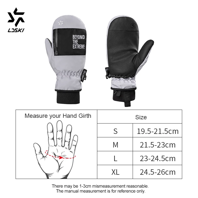 LDSKI guantes de esquí para hombre y mujer, manoplas térmicas impermeables y transpirables con pantalla táctil, accesorios para Snowboard, Invierno