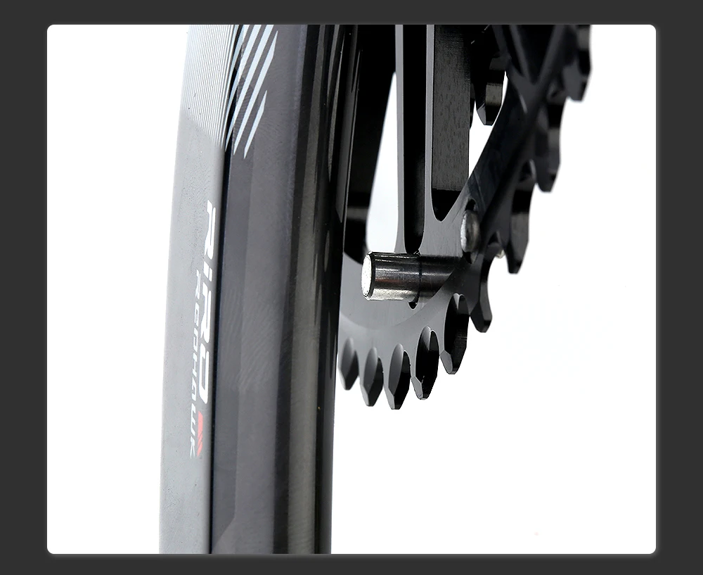 RIRO Carbon Fiber Kurbel Rennrad 11/12 Geschwindigkeit 50-34/53-39T Direct Mount Fahrrad Ultraleichte Kurbelgarnitur 170mm 46/48/50/52T Kettenblatt – Detail 12