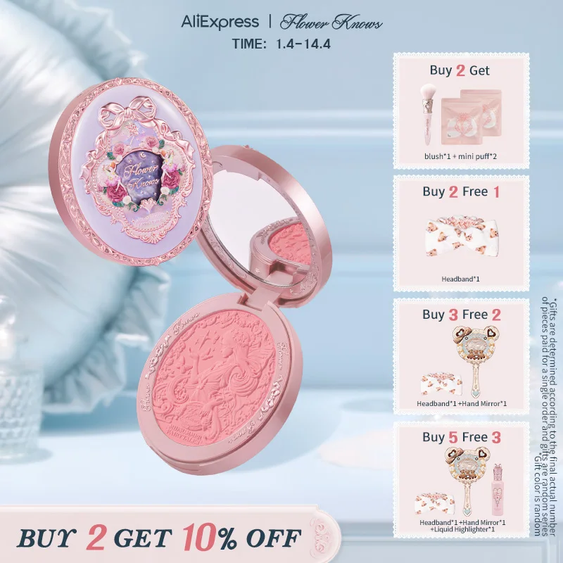 

Flower Knows Midsummer Fairytales Collection Бархатные румяна с тиснением