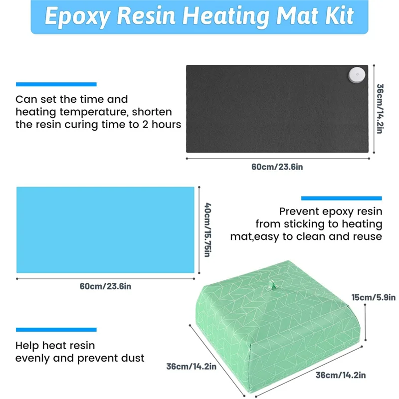 Large Resin Heating Pad With Lid And Timer, 4-Hour Auto Shut-Off For DIY Resin Projects US Plug-[Qahk]
