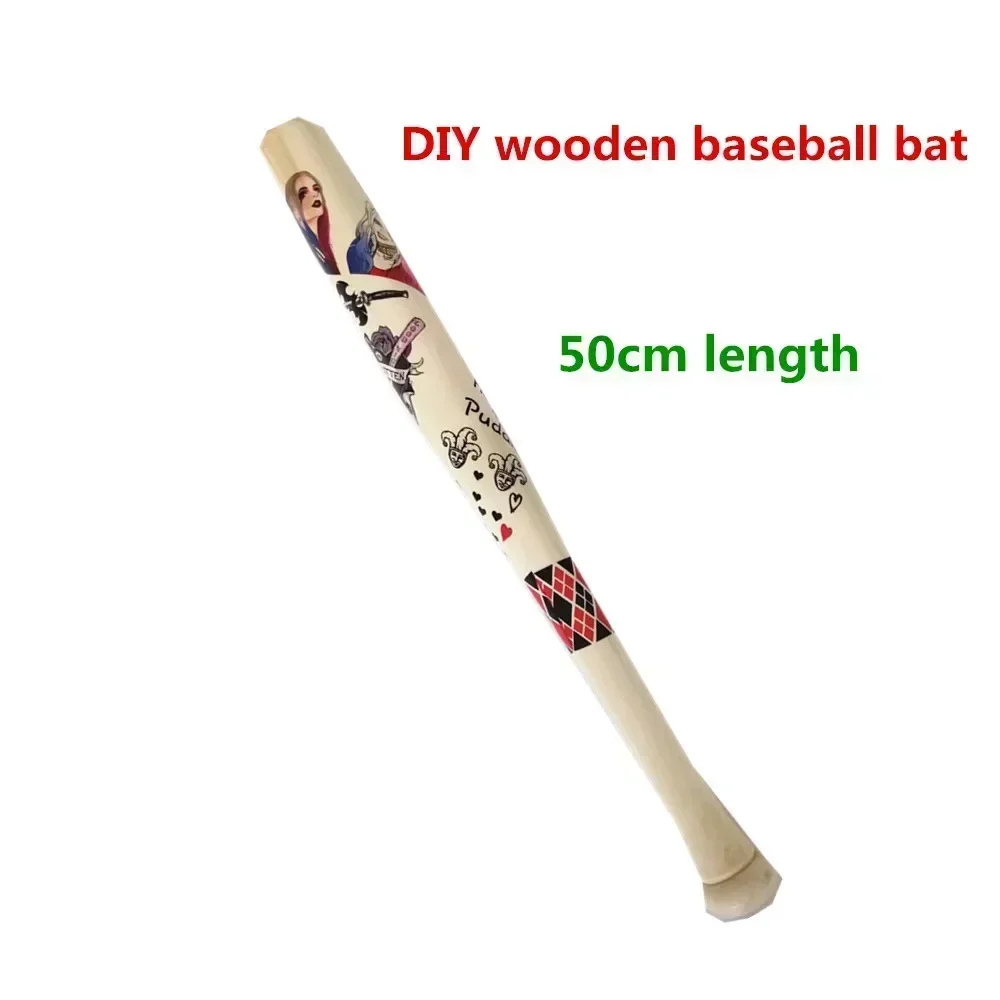 Beauty Girl Solid Wood Baseball Harleen Quinzel Wooden Baseball Bat Wig Glove Accessory Suicide Cosplay Squad Comic Prop Holiday - view 6