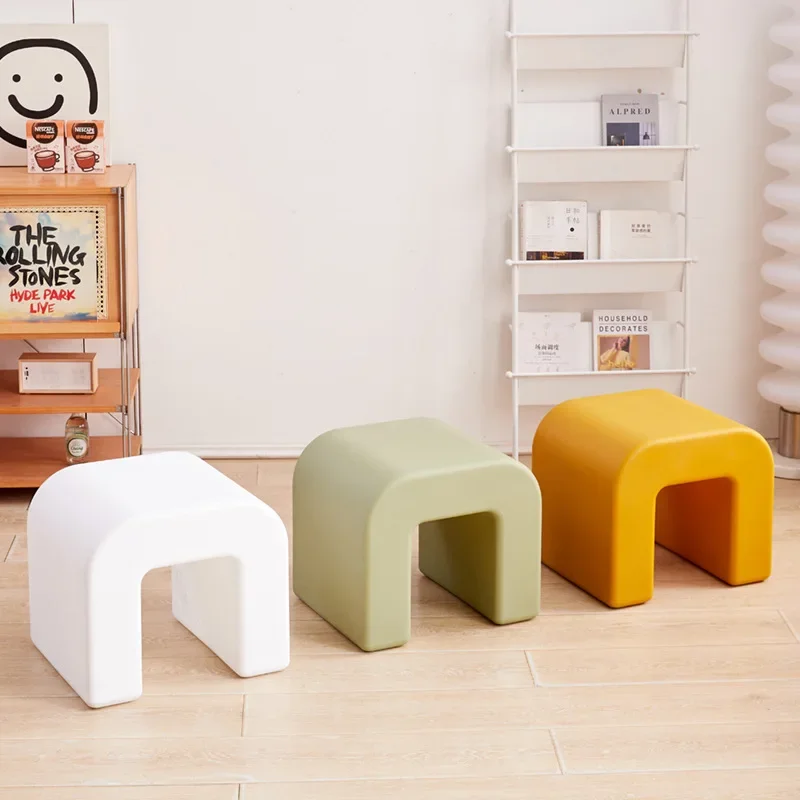 

Household Low Stool Small Apartment Door Shoe Changing Stool Creative Thickened Cream Style Living Room Side Table