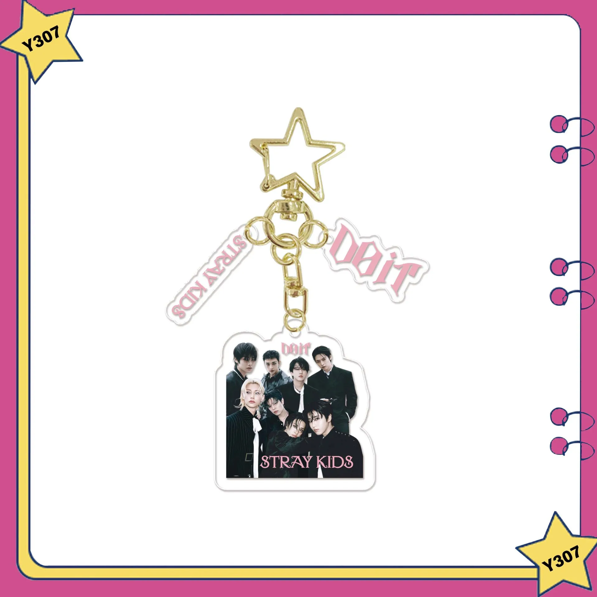 Nouveau Skzoo hommes Stray Kids acrylique porte-clés Han Zhicheng Fangcan sac pendentif bijoux trois pièces ensemble