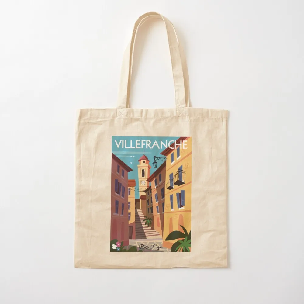 Villefranche sur mer poster Tote Bag Women's shopper bag tote bag custom sac pour femme