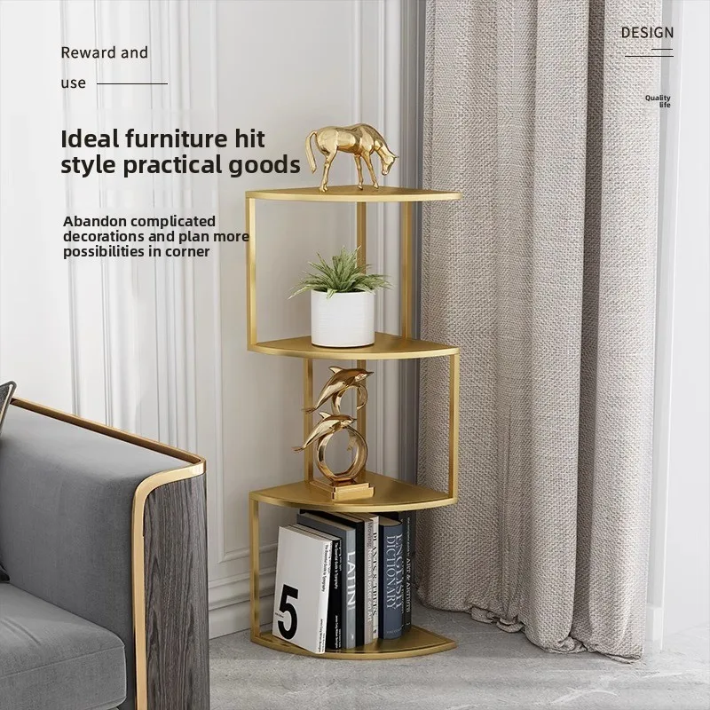 

Modern Corner Bookshelf Multi-Tier Floor Standing Display Rack for Living Room Space-Saving Book Organizer Home Storage Shelf