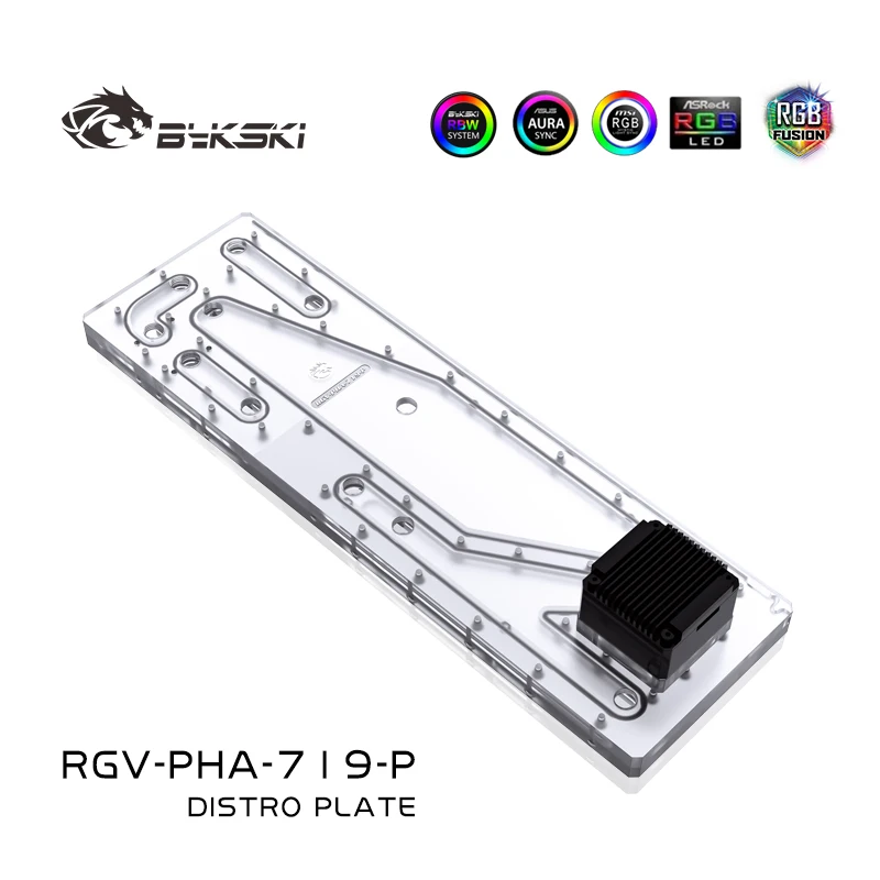 Bykski Distro Plate For PHANTEKS 719LTG Case,Waterway Boards For Intel CPU Water Block & Single GPU Building,RGV-PHA-719-P