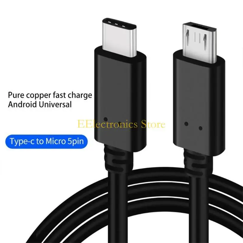 B03C Premium-Quality- TypeC to MicroUSB Cord with Metallic-Housing 480Mbps Fast- Data Transfer Bidirectional OTG Adapter Cord