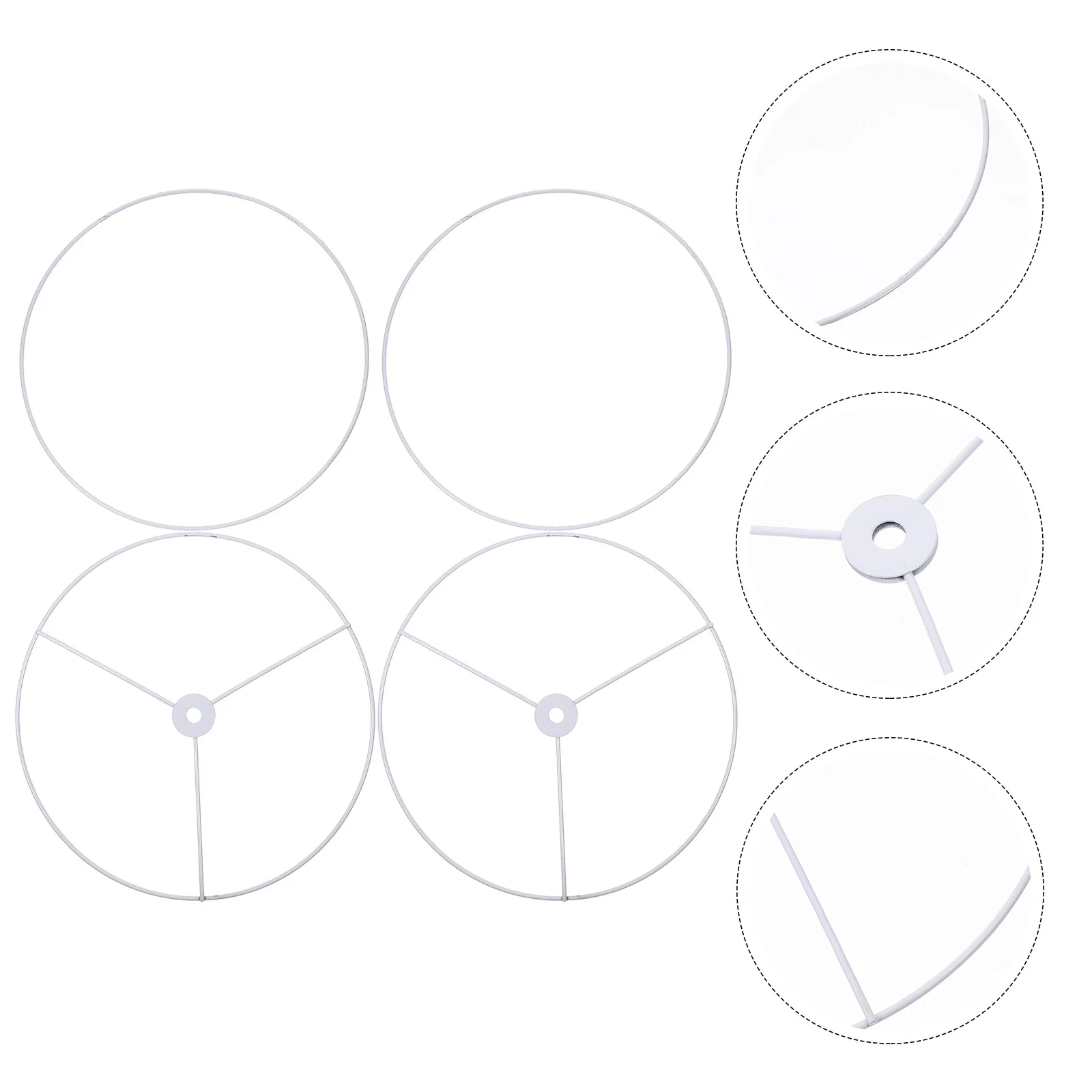 

2Sets Round Iron Lampshade Frame Sturdy DIY Lamp Shade Holder for Table Lamps Chandelier Vintage Light Cage Guard Metal