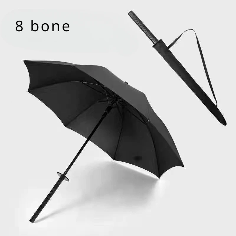 New Katana Umbrella Japanese Black Removable Handle Automatic Long Handle Rainproof Samurai Sword Rain Gear