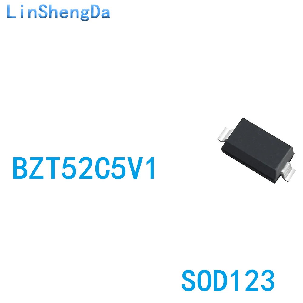 

SMD voltage regulator diode BZT52C5V1 5.1V SOD123 1206 W8 (3K installation)