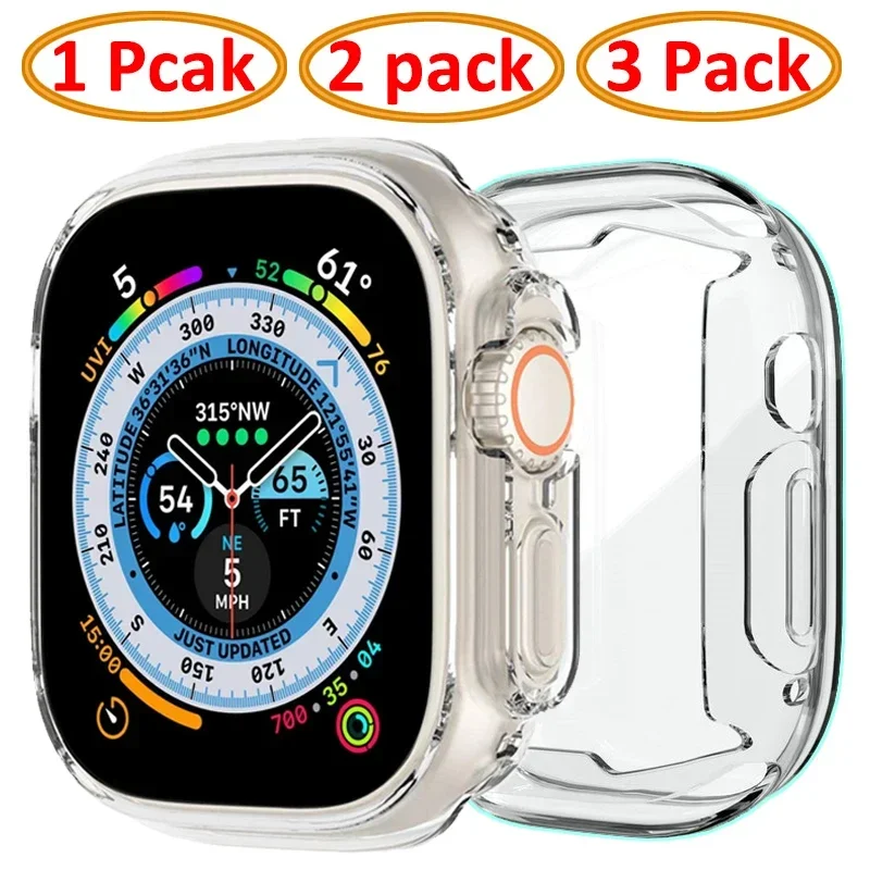 Uhrengehäuse für Apple Watch Ultra 49MM Serie 8 7 SE 6 5 4 3 2 45MM 41MM 44MM 40MM Transparente Abdeckung Apple Watch Displayschutzfolie