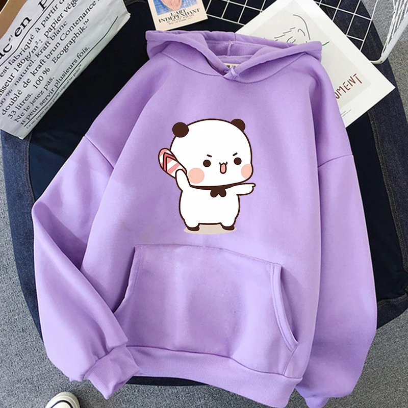 ブブとデュドゥプリントの女性用フード付きスウェットシャツ,カワイイスウェットシャツ,原宿トップス,ユニセックス服,90年代,y2k