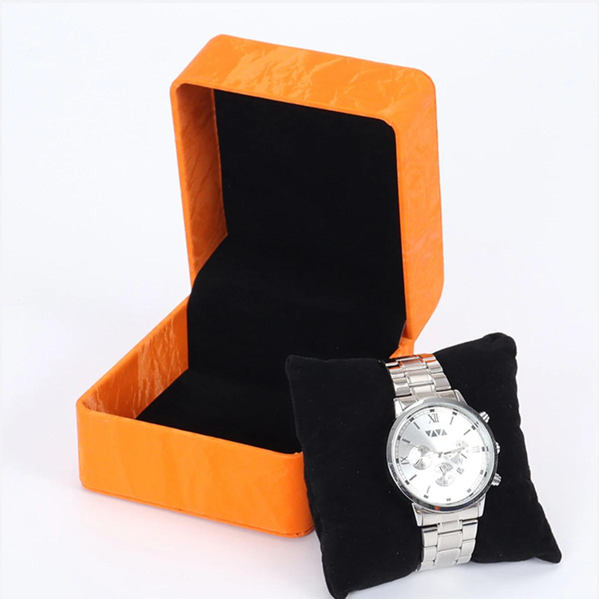 Scatola porta orologi Vetrina singola per orologio in pelle PU Porta orologio da polso Organizzatore per orologi da viaggio con cuscino per regalo da uomo