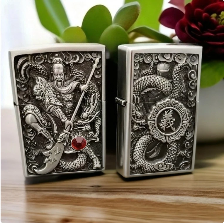 Kerosiene  Metal Lighter Gift Trend Armor Relief Rose Lighters Smoking Smoke Accesoires Gadgets for Men Lighter