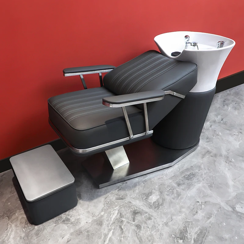 Simple and fashionable barber shop shampoo bed ceramic basin hair salon special factory direct sales hair salon special flush