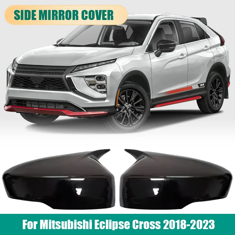 

For Mitsubishi Eclipse Cross 2018-2023 Side Door Rearview Mirror Cover Cap Trim Shell Sticker Car Styling Accessories Part