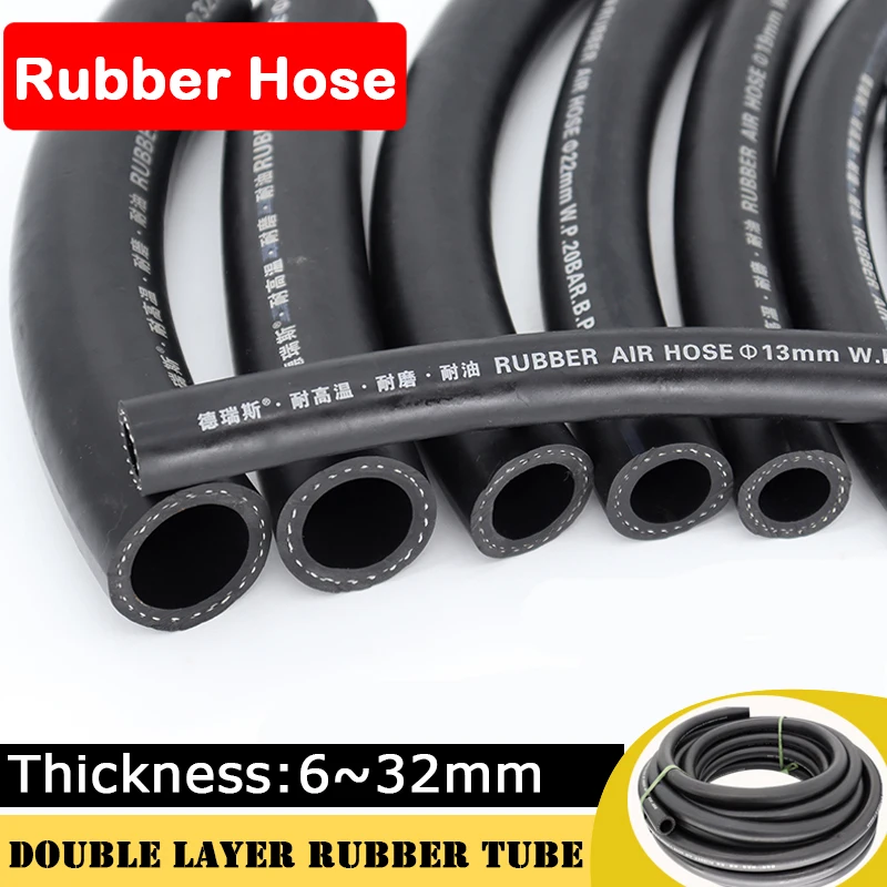 1m/Lot I.D 6-32mm Black High Pressure Rubber Hose Automobile Cylinder Vacuum Explosion-proof Hose Corrosion Resistant Oil Tube