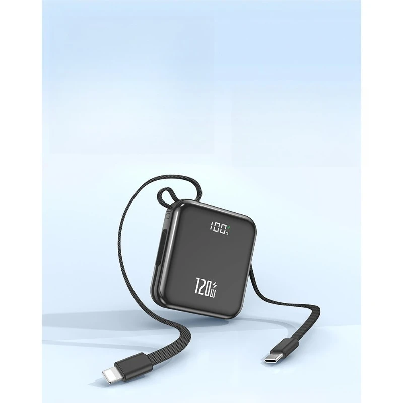 20000mAh New Portable with Built-in Cable Ultra-thin Compact and Portable Power Bank