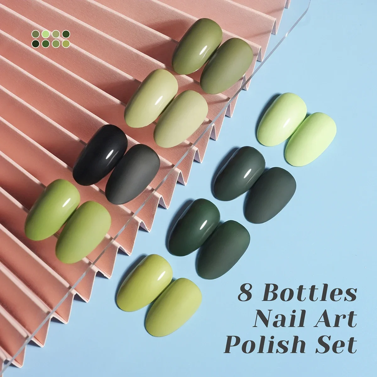 Vitality Green Nail Polish Kit Glitter Gel lacca Set per Manicure vernici ibride semipermanenti Base e Top Nail Art Gel