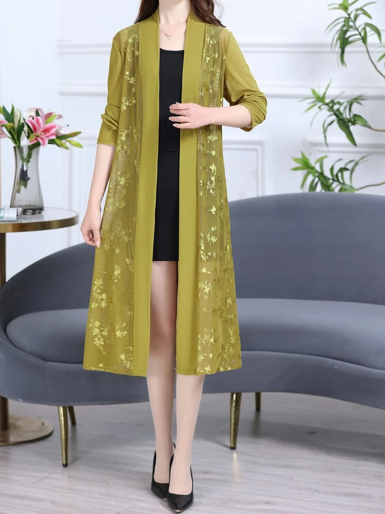 summer-women's-sun-protection-clothing-beach-thin-outerwear-long-lace-mesh-large-size-middle-aged-mom-shawl-coat-fashionable