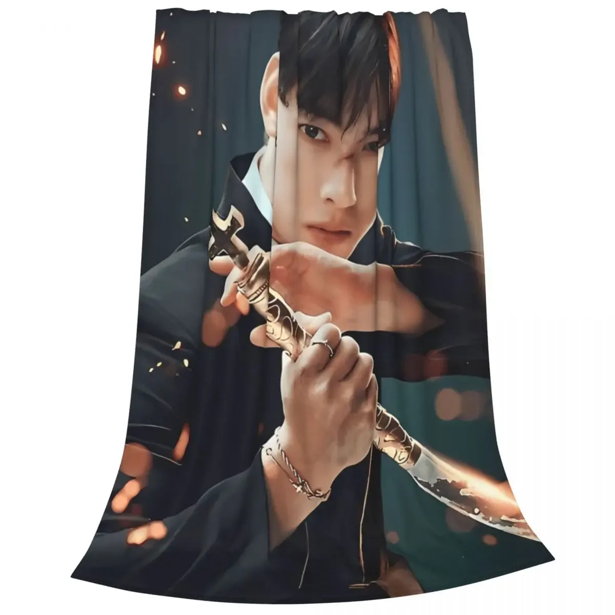 Cha un Woo coperta flanella stampa Kpop Astro coperta multifunzione Ultra-morbida per copriletto auto divano