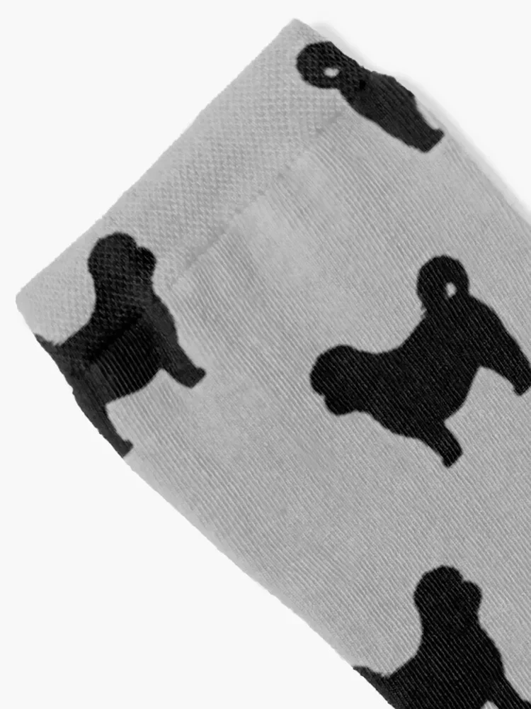 Black Shih Tzu Dog Silhouette(s) Socks anime japanese fashion ankle Socks For Girls Men's