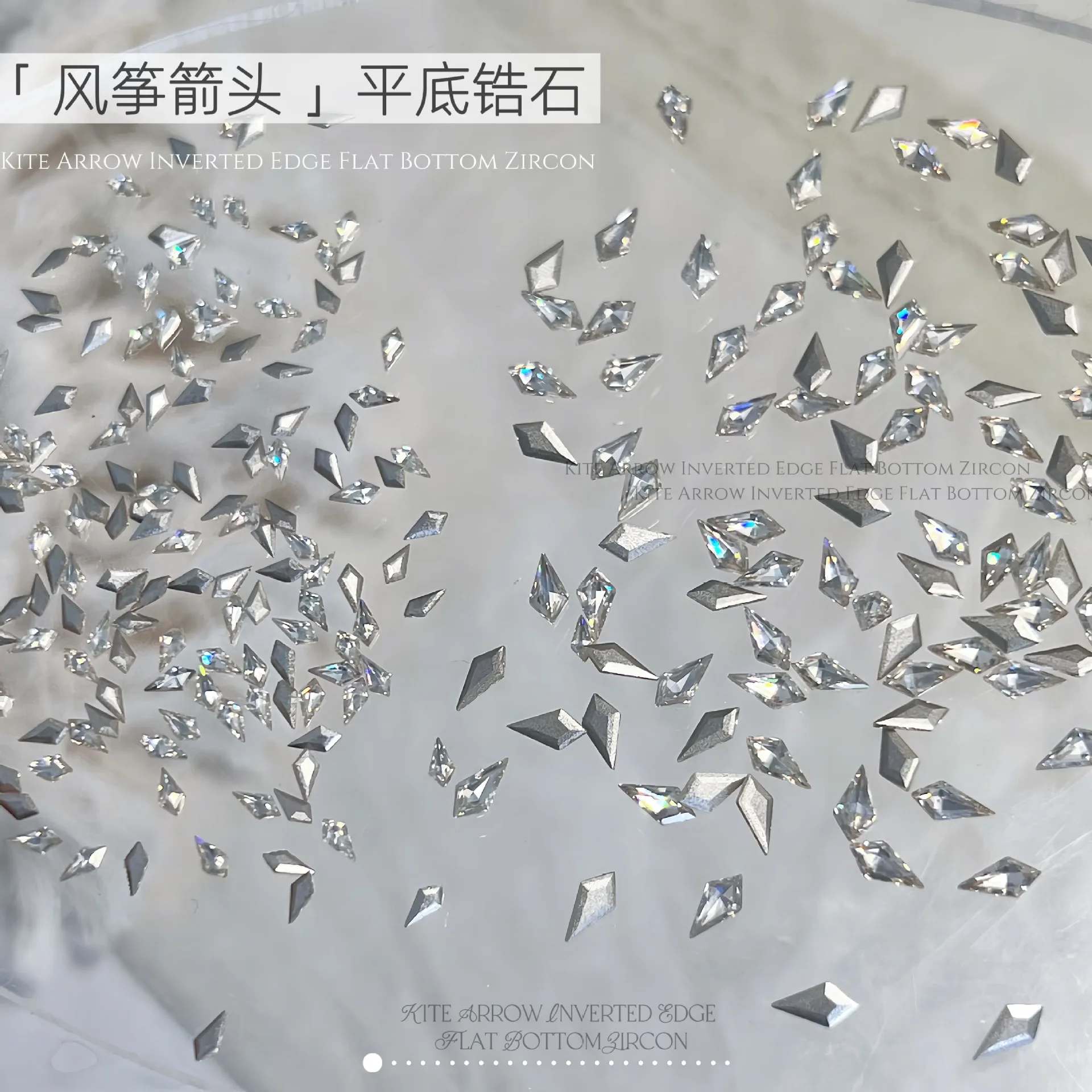 Flat Bottomed Nail Art Zircon Kite Multi Shape Diamond Splicing Zircon Snowflake Sparkling DIY Nail Art Accessories Colors
