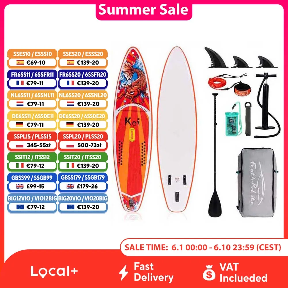Planche de paddle gonflable Funwater, planche de surf, planche de paddle stand-up, planche de surf SUP avec accessoires pour sports nautiques