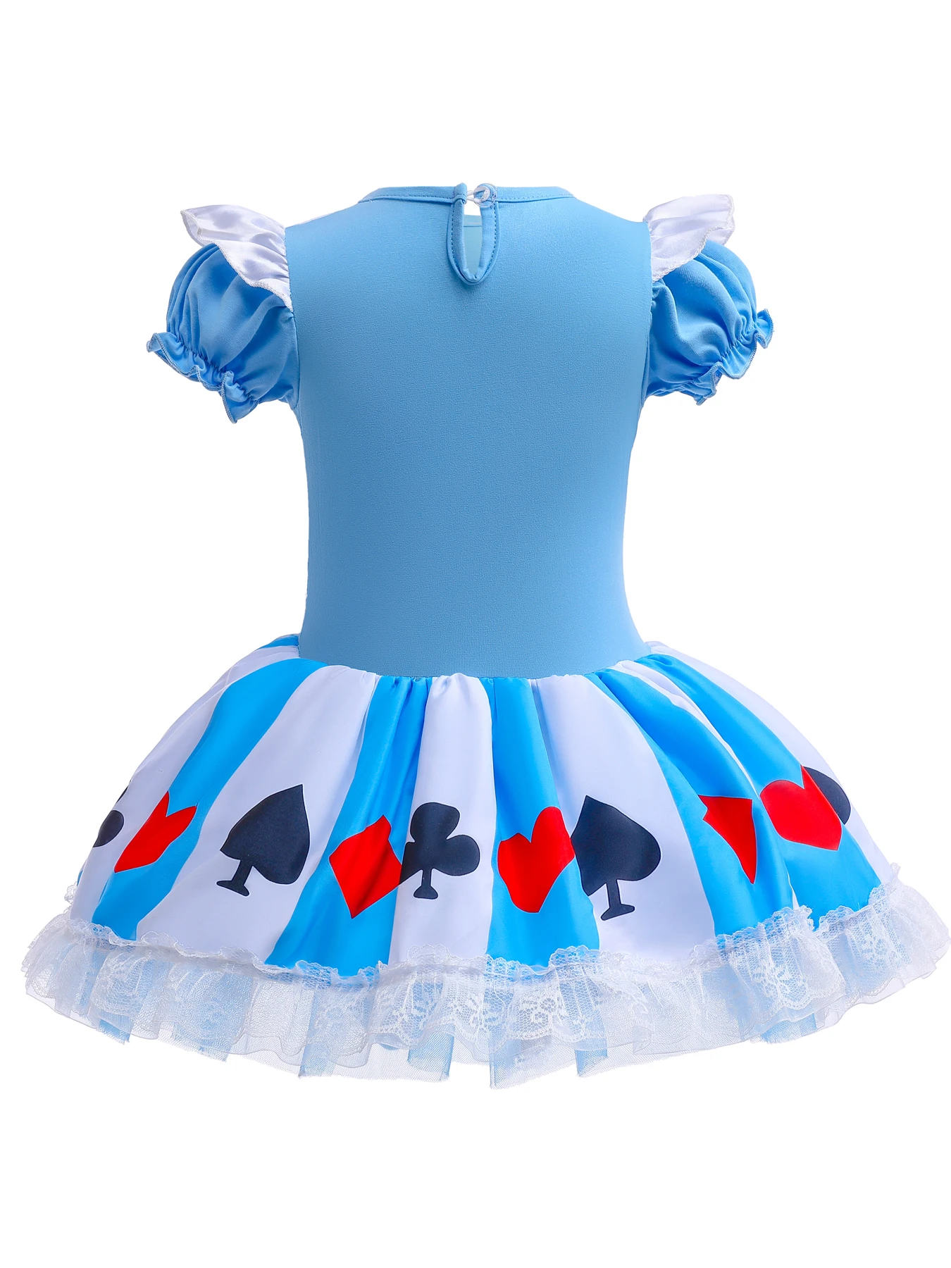 Elegant Girls Princess Dress with Bow Lace Decoration - Short Sleeve Baby Collar Ballet Dress for Party and Halloween