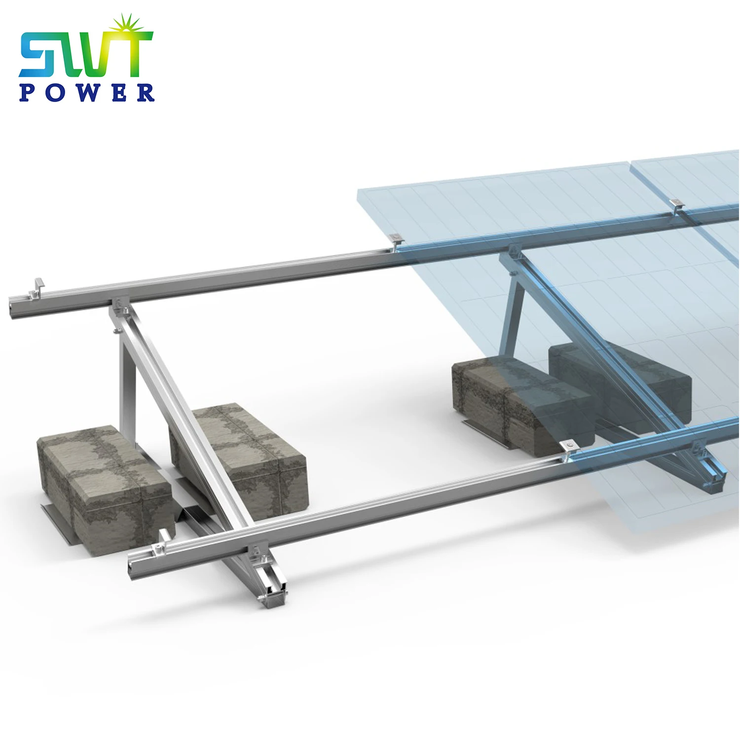 Solar Mounting System Folded triangle flat roof mount for Greenhouse Structure