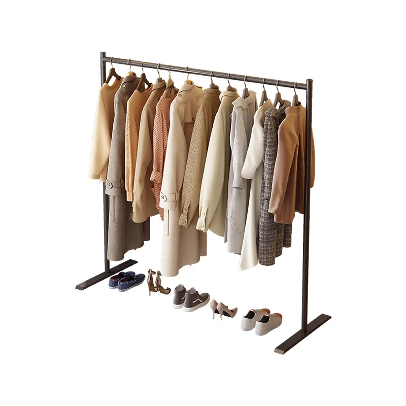 

Simple hanger Floor-to-ceiling bedroom household hanger does not take up space Coat rack Vertical drying rack Clothes storage
