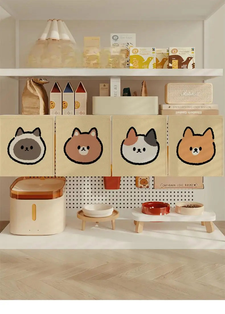 VIKAMA Cartoon Katzen-Cafeteria-Vorhang, Dekorativer Türvorhang für Katzenbetten, Katzenklo-Abdeckvorhang zur Heimdekoration