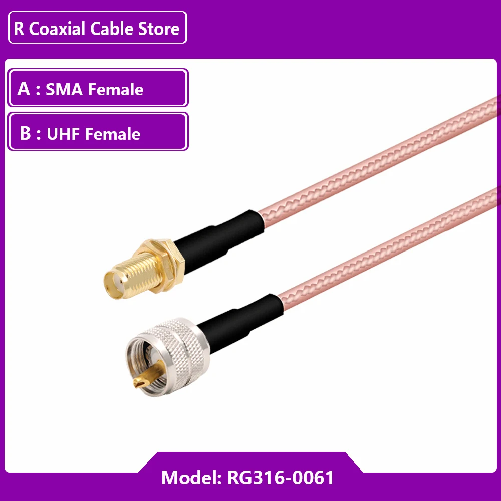 1PC SO239 UHF Female PL259 UHF Male to SMA Male Plug Crimp Adapter RF Coaxial RG316 Cable Jumper Pigtail WIFI Router Antenna 4