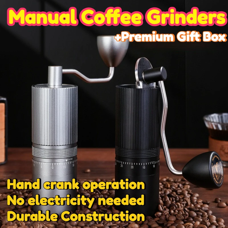 

Ручные кофемолки с вертикальными полосками, внешней регулировкой, широким выбором цветов, прочной конструкцией для дома, офиса, кемпинга, пикника