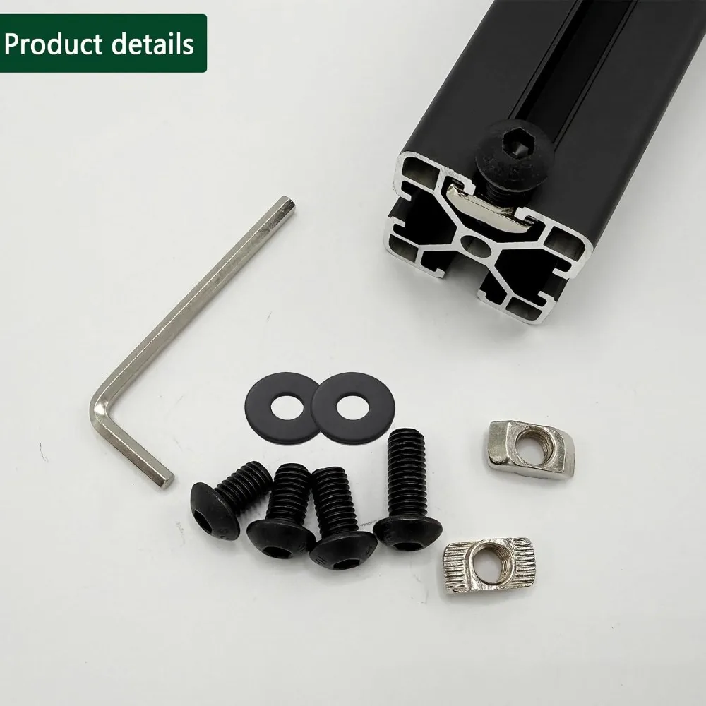 M8 T Nut Screws Set 80Pcs for 4040 4080 Aluminum Profile Carbon Steel Hex Screws Drop-in T-Nuts Washers & Hex Wrench for DIY