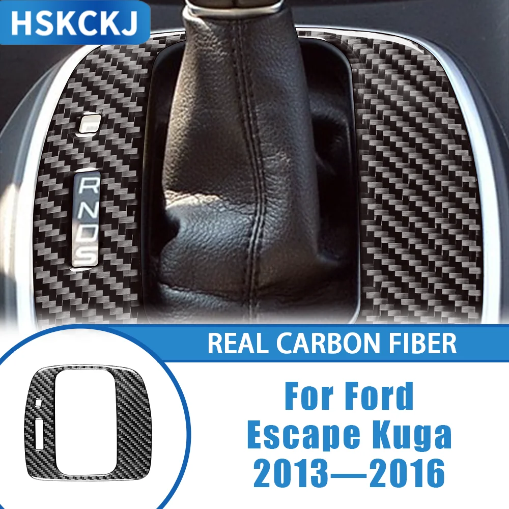 

For Ford Escape Kuga 2013—2016 Car Accessoreis Carbon Fiber Center Console Gears Shifter Panel Decal Interior Cover Trim Sticker