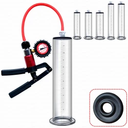 Manual Penis Enlarger Acrylic Penis Pump Sex Toy For Men Vacuum Pump Male Masturbation Adults Sex Product Penis Extender Trainer