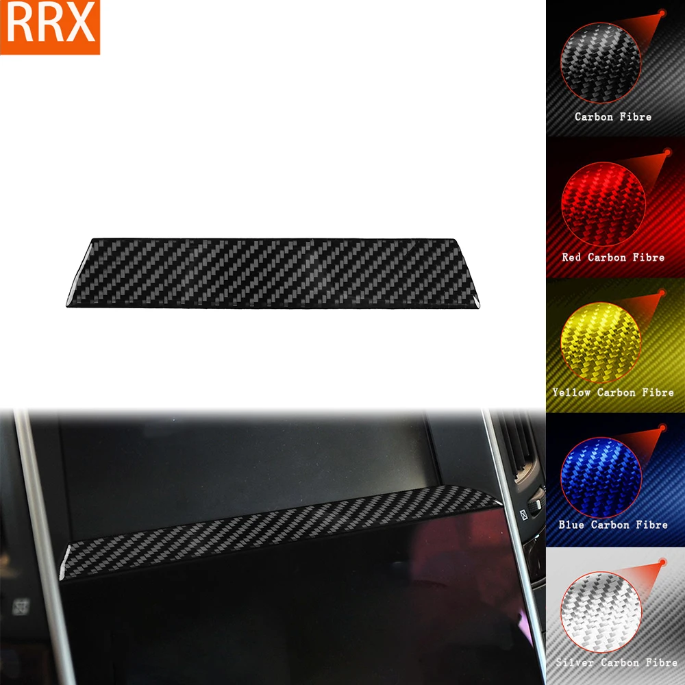 Para Infiniti Q50 2014-2020, pegatina de fibra de carbono Real, navegación central, panel inferior, tira embellecedora, accesorios decorativos interiores para coche