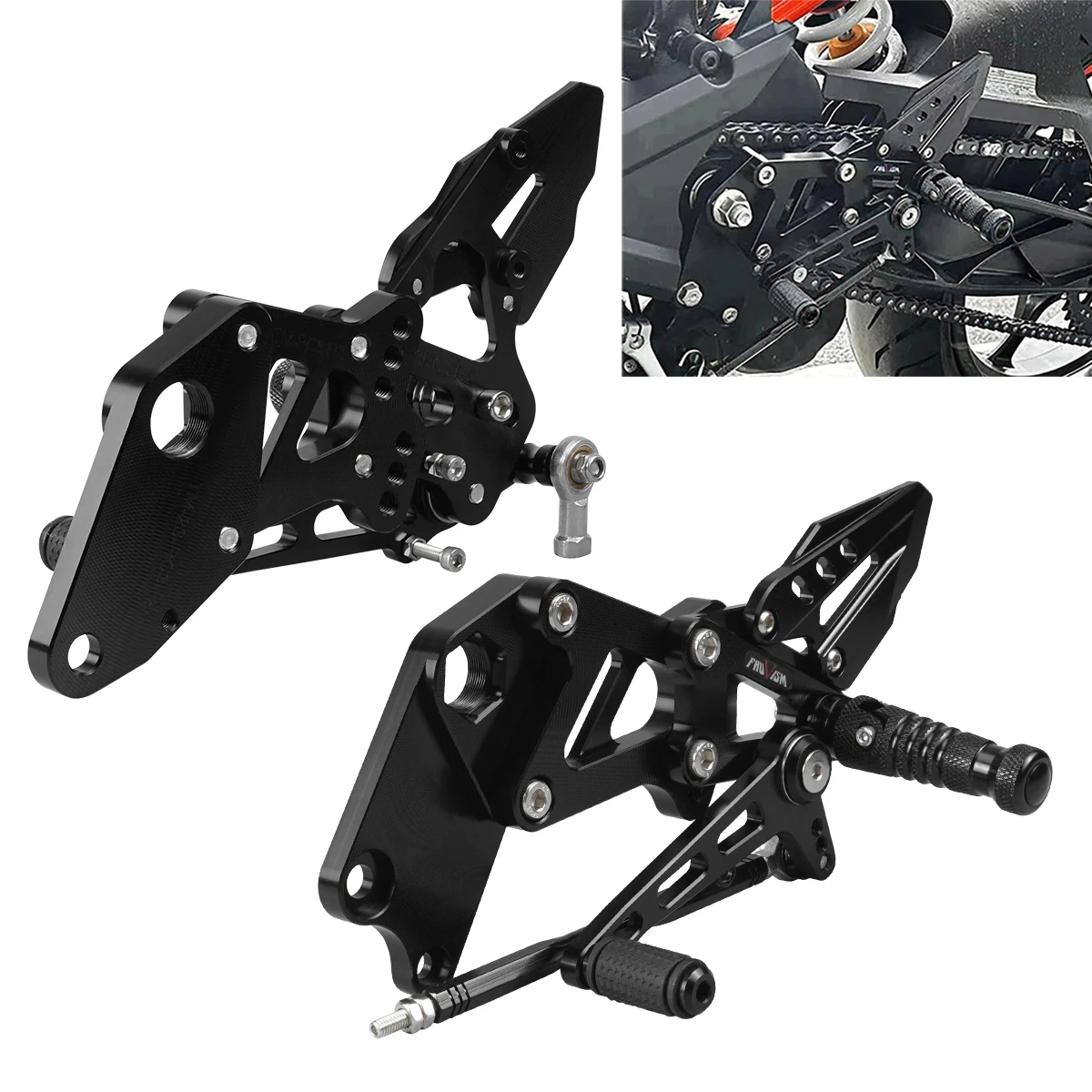 For 2022 2023 KTM RC 390 RC390 Rearsets Racing Rearset Adjustable Foot Control Footrests Shifter Lever