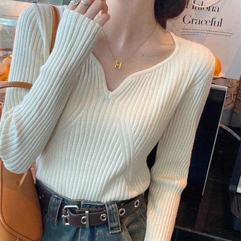 Plush Thickened Warm Knitted Sweater Soft Sticky Sweater Women's Versatile Long Sleeve Interior Top Interior