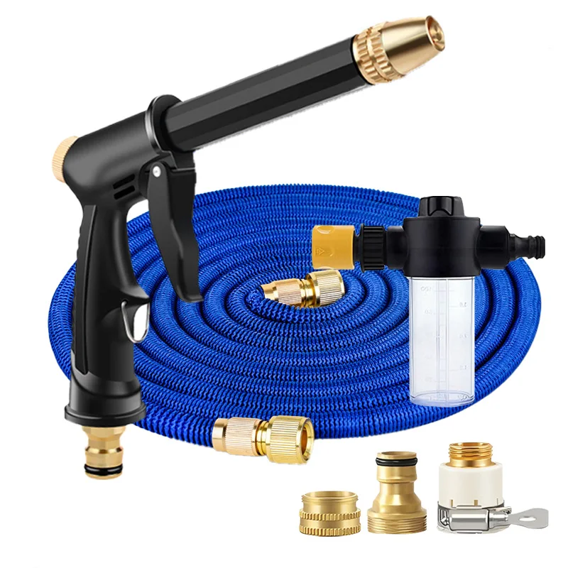 

Garden Hose Set Extensible Hose and Spray Gun, Foam Pot Car/garden Cleaning, Household Outdoor Watering and Irrigation